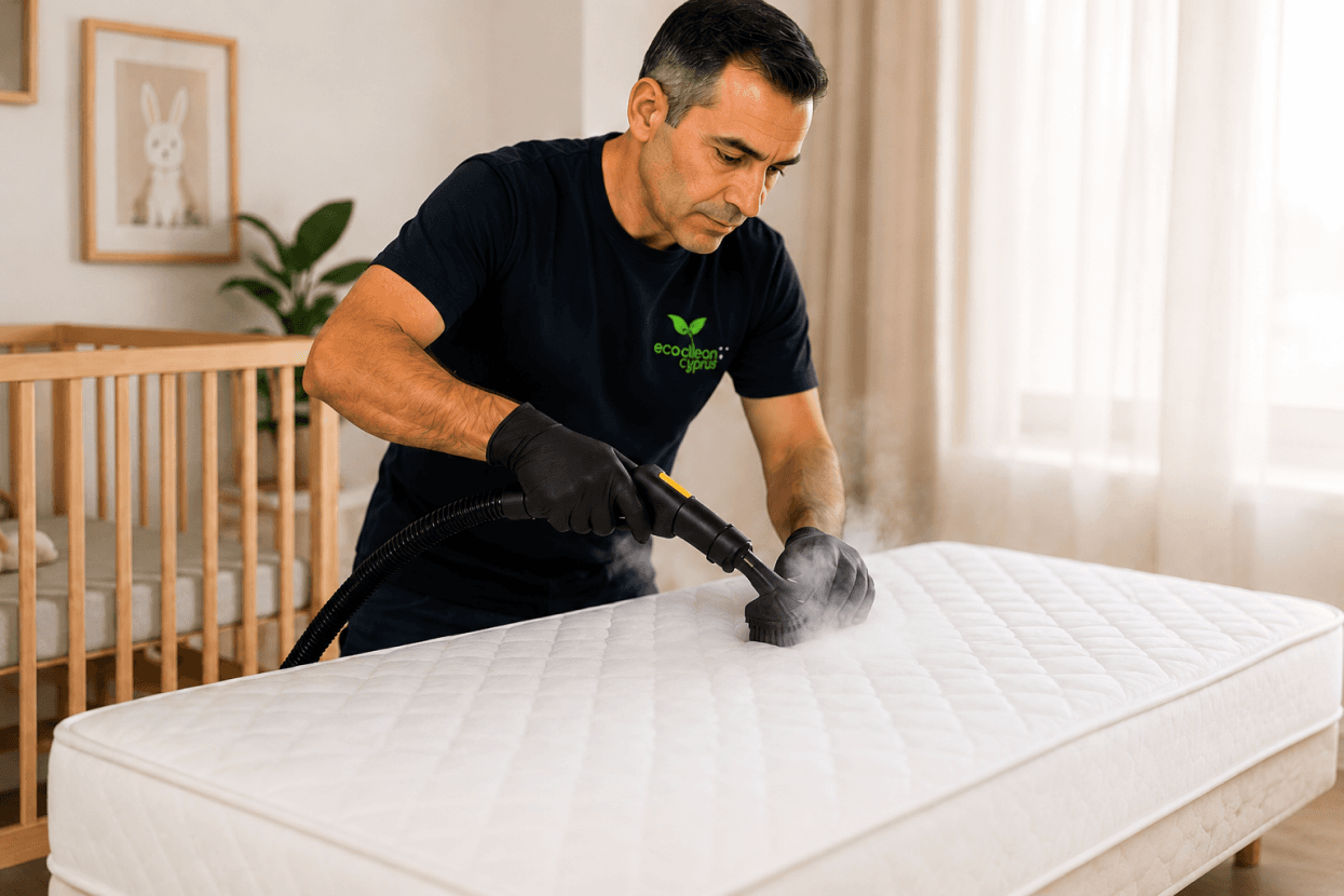 Professional baby and family item cleaning service using gentle eco-conscious methods in Cyprus